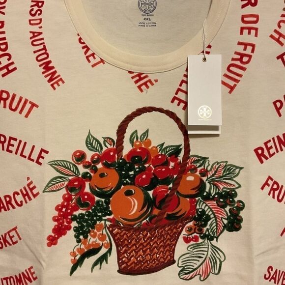 NWT TORY BURCH FRUIT COTTON WOMAN T-shirts SIZE US XXL NEW WITH TAG - Picture 6 of 15